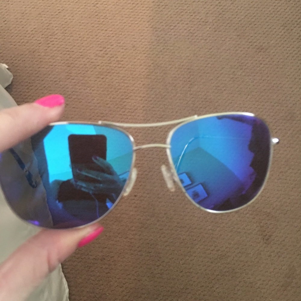 Maui Jim silver polarized aviator Sunglasses